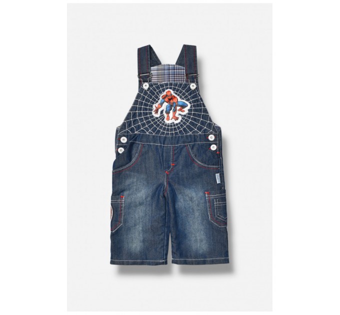 Комбинезон детский для мальчика синего цвета утепленные штаны 202894L