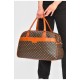 Сумка дорожня унісекс екошкіра коричневого кольору з принтом 202924L