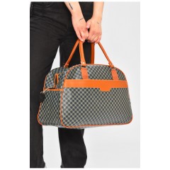 Сумка дорожня унісекс екошкіра синього кольору з принтом 202926L