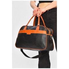 Сумка дорожня унісекс екошкіра чорного кольору 202927L