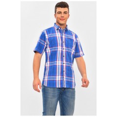 Сорочка чоловіча синього кольору з принтом 202943L