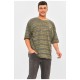 Футболка чоловіча батальна кольору хакі 202972L
