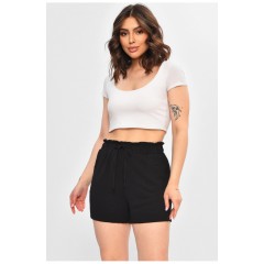 Шорты женские однотонные черного цвета 203012L Шорты женские однотонные черного цвета 203012L