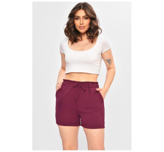 Шорты женские однотонные фиолетового цвета 203017L