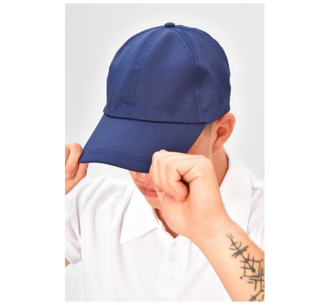 Кепка чоловіча однотонна темно-синього кольору 203030L