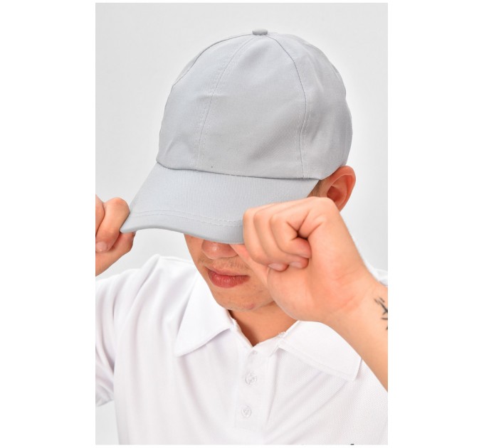 Кепка чоловіча однотонна світло-сірого кольору 203033L