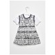 Костюм дитячий для дівчинки біло-синього кольору сарафан+футболка 203036L