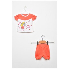 Костюм дитячий для дівчинки коралового кольору 203056L
