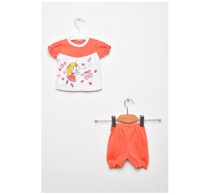 Костюм дитячий для дівчинки коралового кольору 203056L