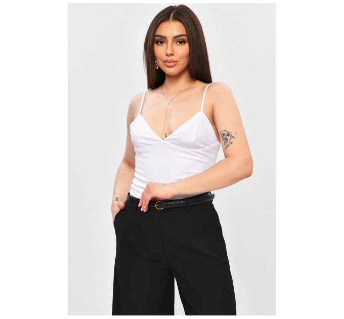 Топ жіночий однотонний білого кольору 203186L