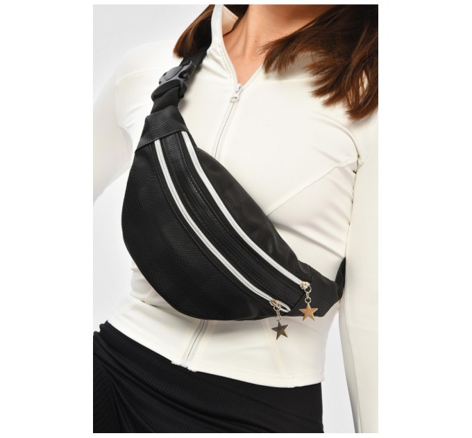 Бананка жіноча чорного кольору з принтом 203263L