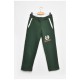 Штани дитячі для хлопчика темно-зеленого кольору на флісі 203375L