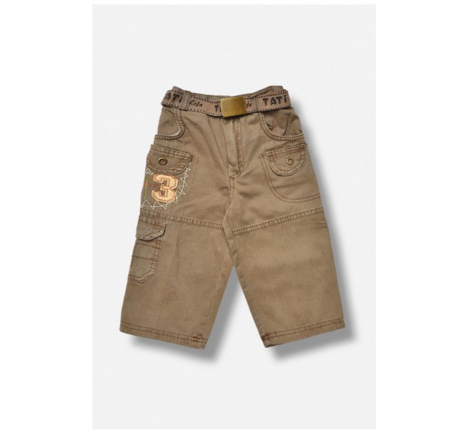 Бриджі дитячі для хлопчика темно-бежевого кольору 203478L