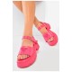 Босоніжки жіночі малинового кольору 203657L