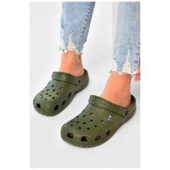 Крокси жіночі кольору хакі 203686L