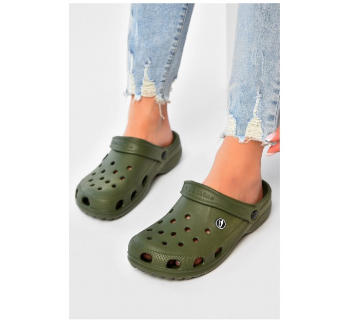 Крокси жіночі кольору хакі 203686L