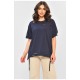 Футболка жіноча однотонна темно-синього кольору 203778L