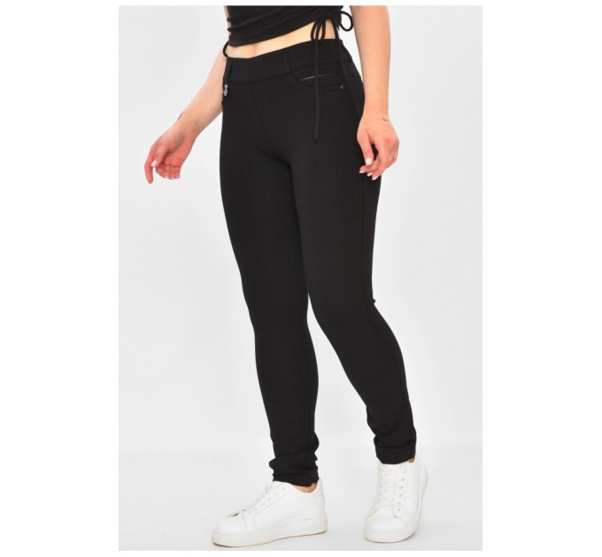 Лосини жіночі однотонні чорного кольору 203888L