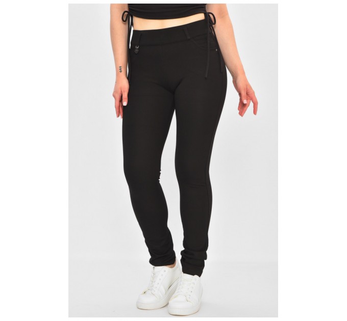 Лосины женские однотонные черного цвета 203889L