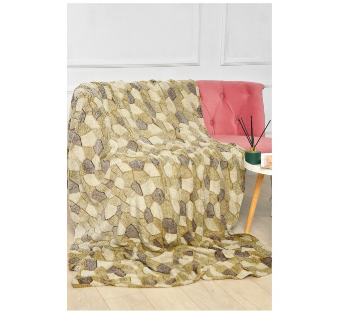 Плед коричневого кольору з принтом розмір 200*220 204084L