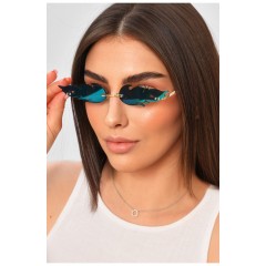 Окуляри-полум'я жіночі вузькі зеленого кольору 204193L