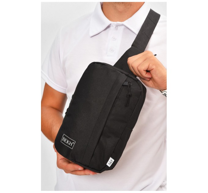 Сумка чоловіча через плече чорного кольору 204455L