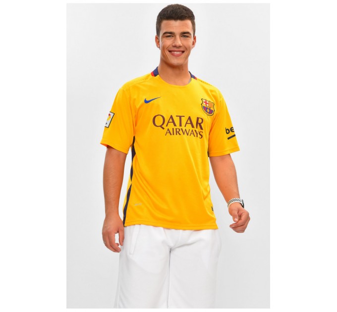 Футболка футбольная мужская оранжевого цвета с принтом 204480L