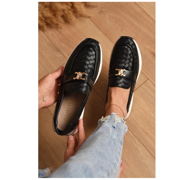 Туфлі-лофери жіночі чорного кольору 204569L
