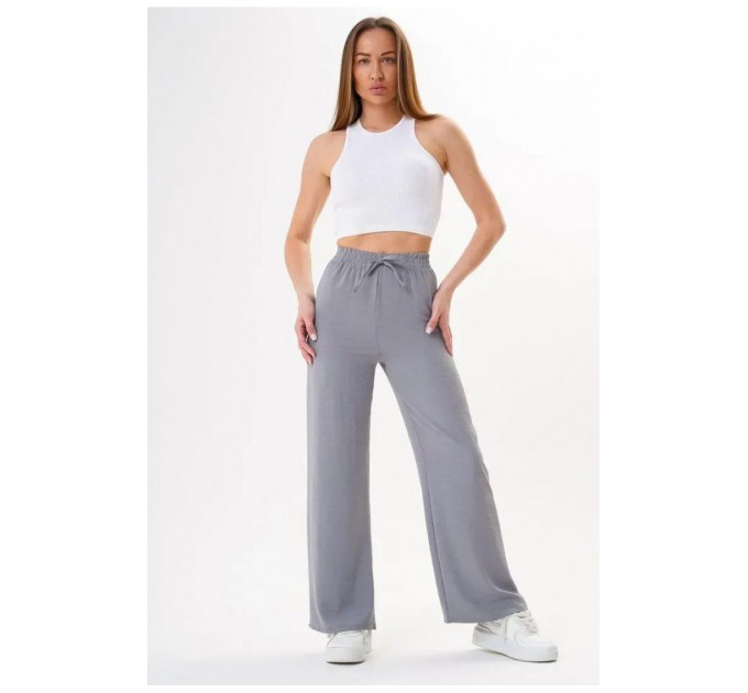 Штани жіночі однотонні сірого кольору 204615L