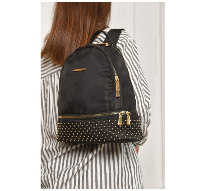 Женский рюкзак однотонный черного цвета 204656L