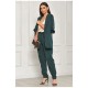 Женский костюм однотонный темно-зеленого цвета 204682L