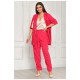 Костюм женский однотонный малинового цвета 204683L