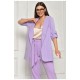 Женский пиджак однотонный сиреневого цвета 204702L