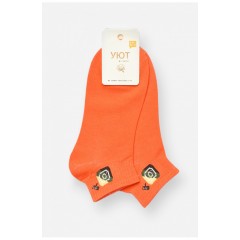 Шкарпетки жіночі спортивні демісезонні помаранчевого кольору 204727L