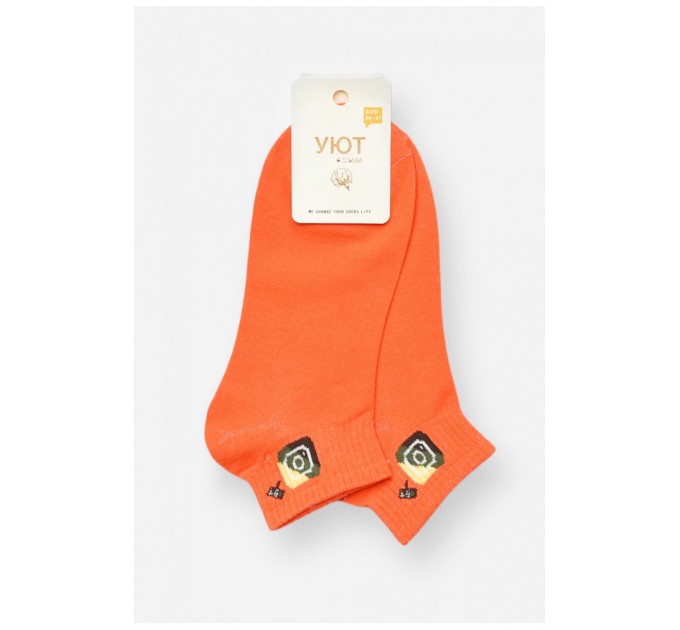 Шкарпетки жіночі спортивні демісезонні помаранчевого кольору 204727L