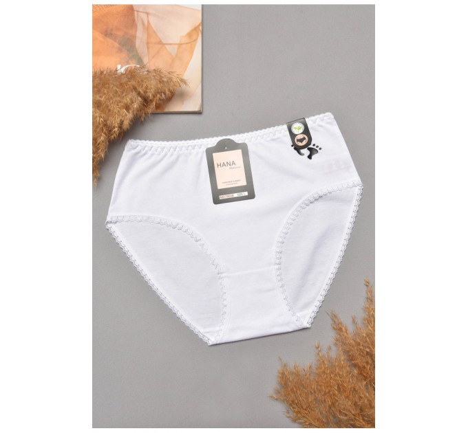 Труси жіночі напівбатальні білого кольору 204797L