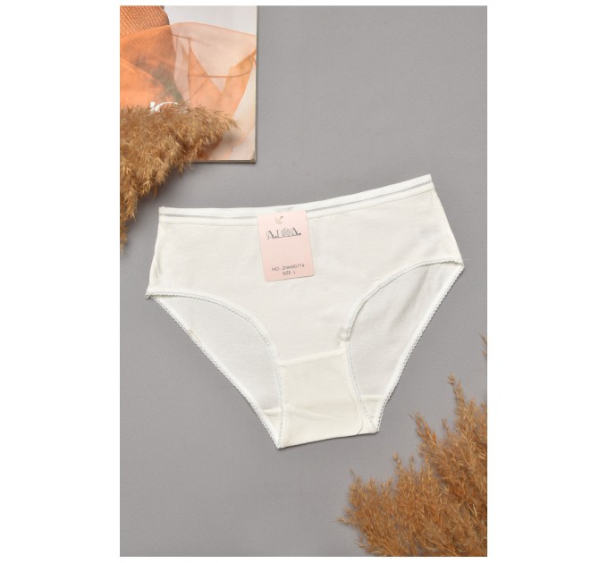 Труси жіночі напівбатальні молочного кольору 204799L