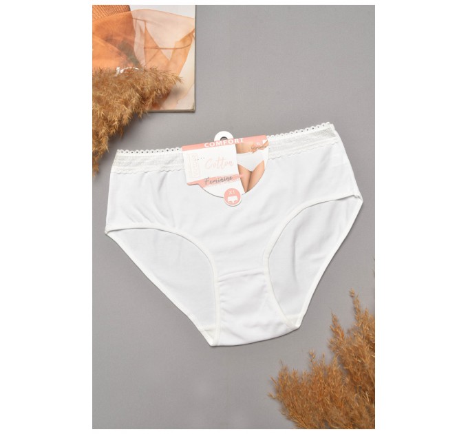 Труси жіночі напівбатальні білого кольору 204846L