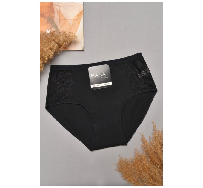 Труси жіночі напівбатальні чорного кольору 204847L