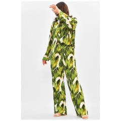 Костюм жіночий зеленого кольору з принтом 204970L