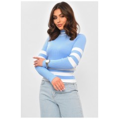 Гольф жіночий блакитного кольору з принтом 204975L