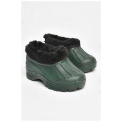 Галоші дитячі на флісі темно-зеленого кольору 205323L