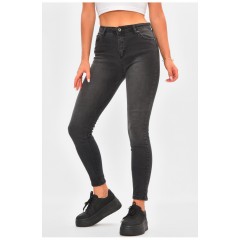 Джинсы женские скинные темно-серого цвета 205509L