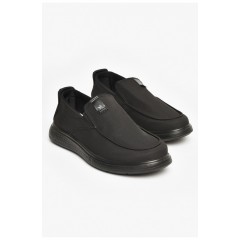 Мокасини чоловічі чорного кольору текстиль 205738L
