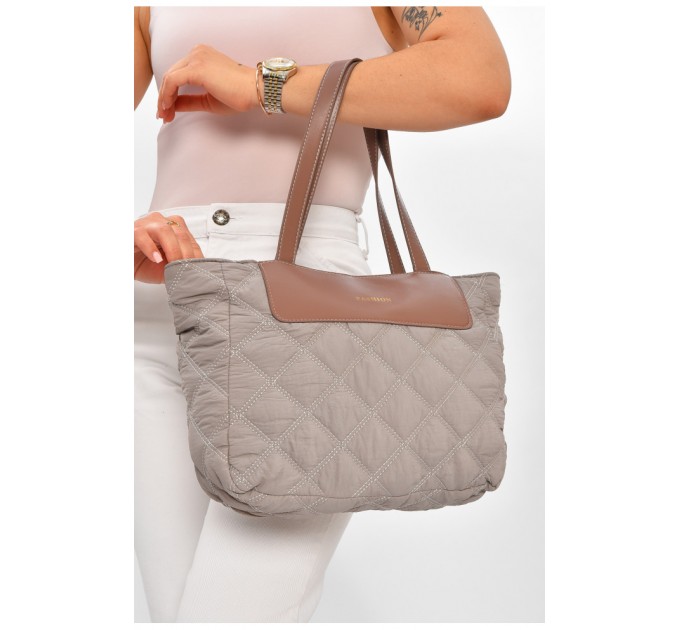 Сумка жіноча стьобана сірого кольору 205806L