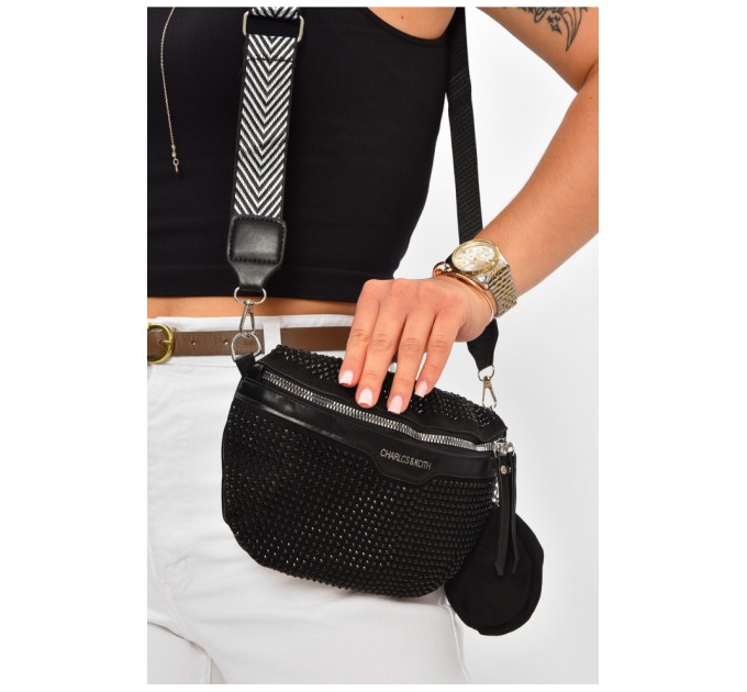 Сумка жіноча з екошкіри чорного кольору 205807L