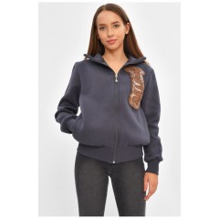 Кофта підліткова на флісі для дівчинки темно-синього кольору 205840L