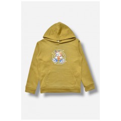 Свитшот детский для мальчика на флисе оливкового цвета 206005L