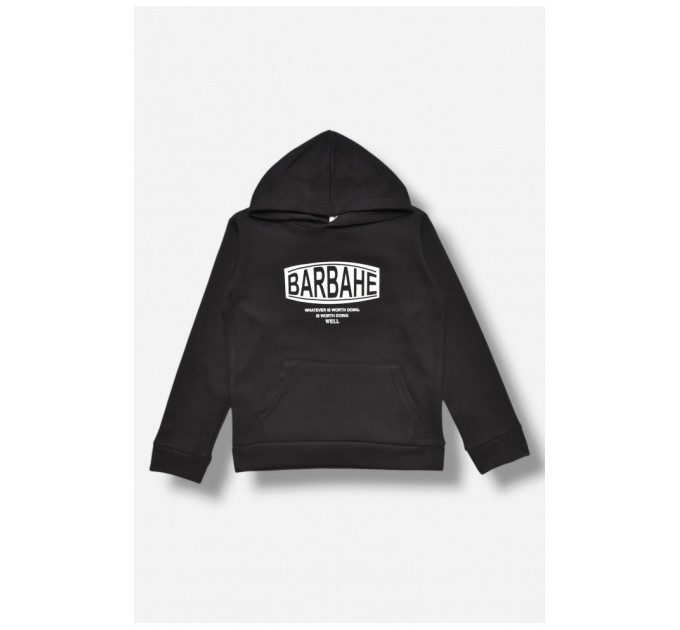 Світшот дитячий для хлопчика на флісі чорного кольору 206015L