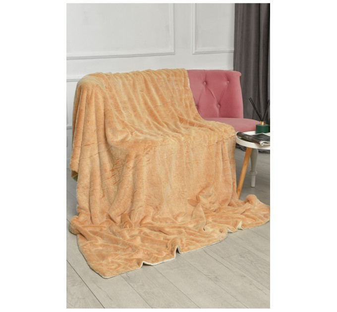 Плед двухсторонний белого и светло-бежевого цвета размер 160*200 206097L